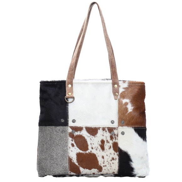 Bags | New Patchwork Cow Hide Tote Bag | Poshmark